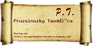 Pruzsinszky Teodóra névjegykártya